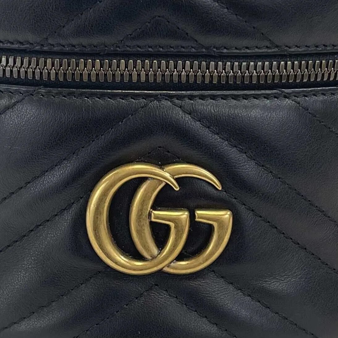 Gucci - GG Marmont Black Mini Backpack W/ Top Handle