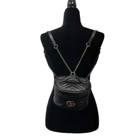 Gucci - GG Marmont Black Mini Backpack W/ Top Handle
