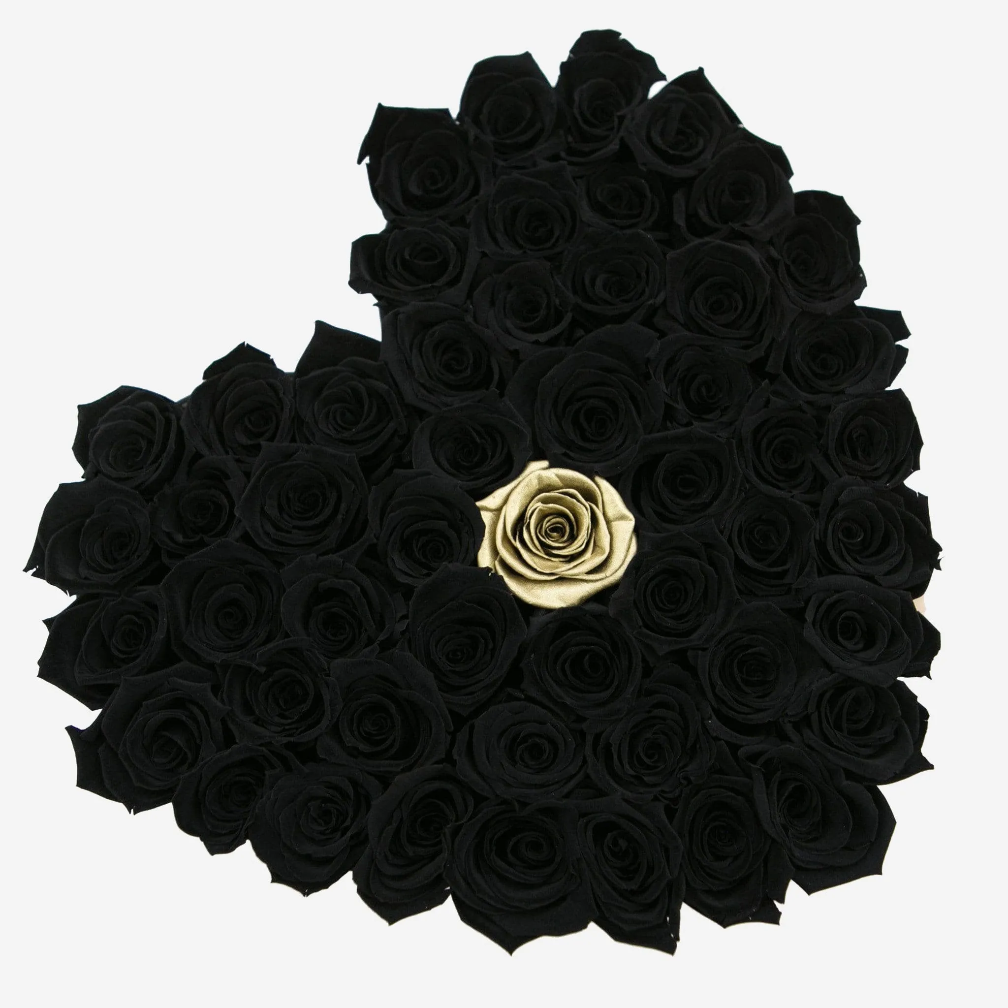 Heart Black Box | Black & Gold Roses