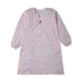Heart Printed White Kurti
