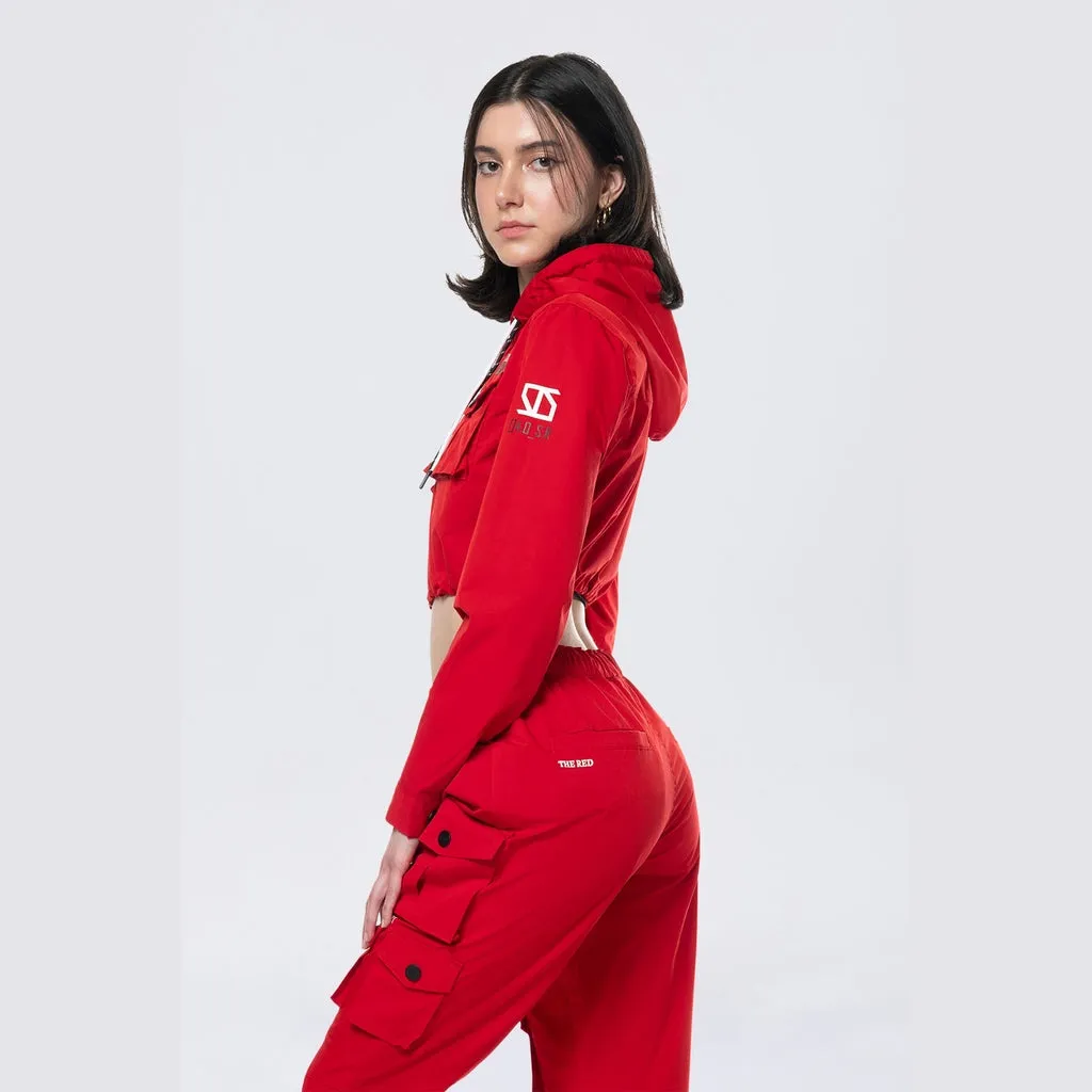 Hooded Utility Full Zip Jacket - True Red
