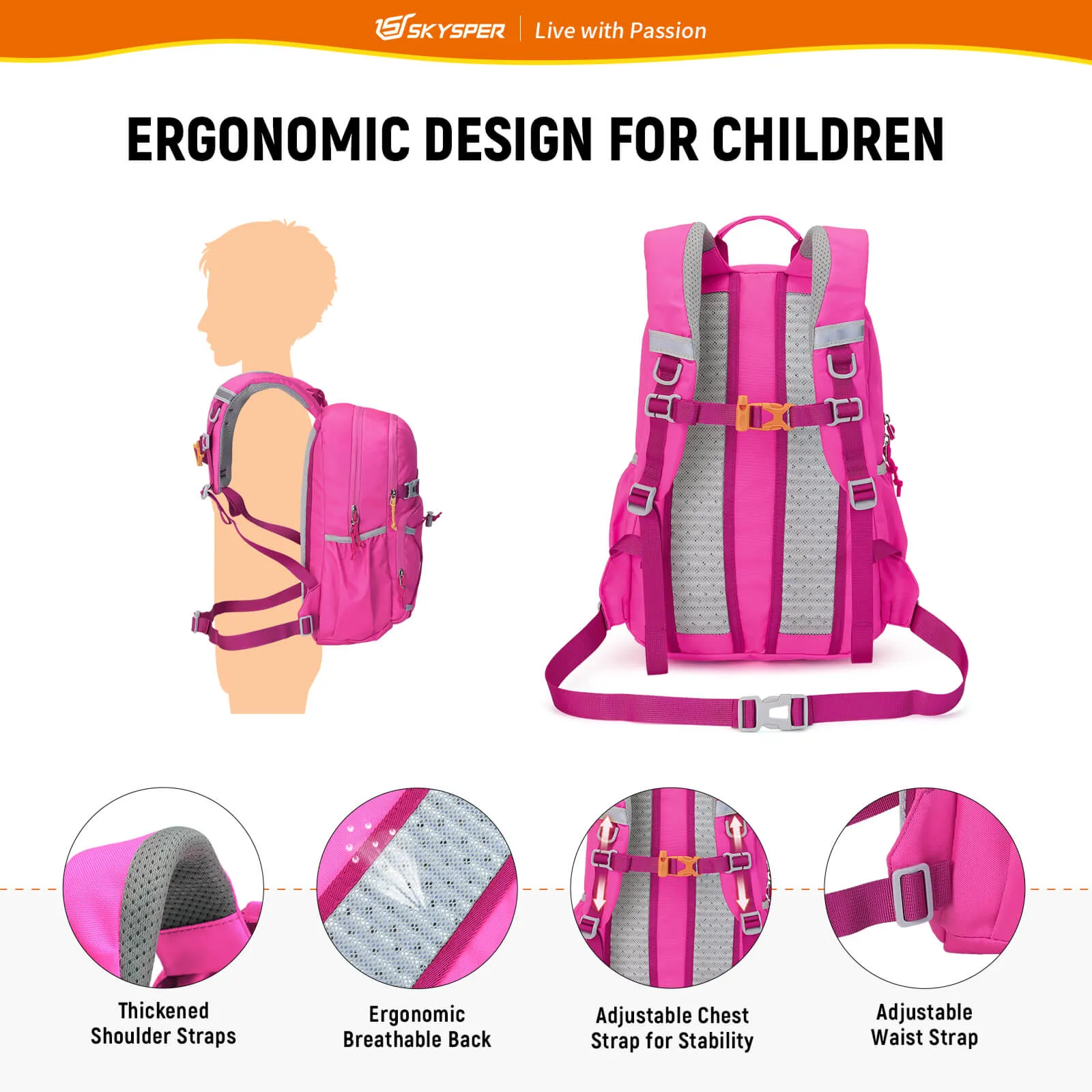 iKIDS15 - SKYSPER 15.75-inch Kids Backpack for 6 - 9 Years Old