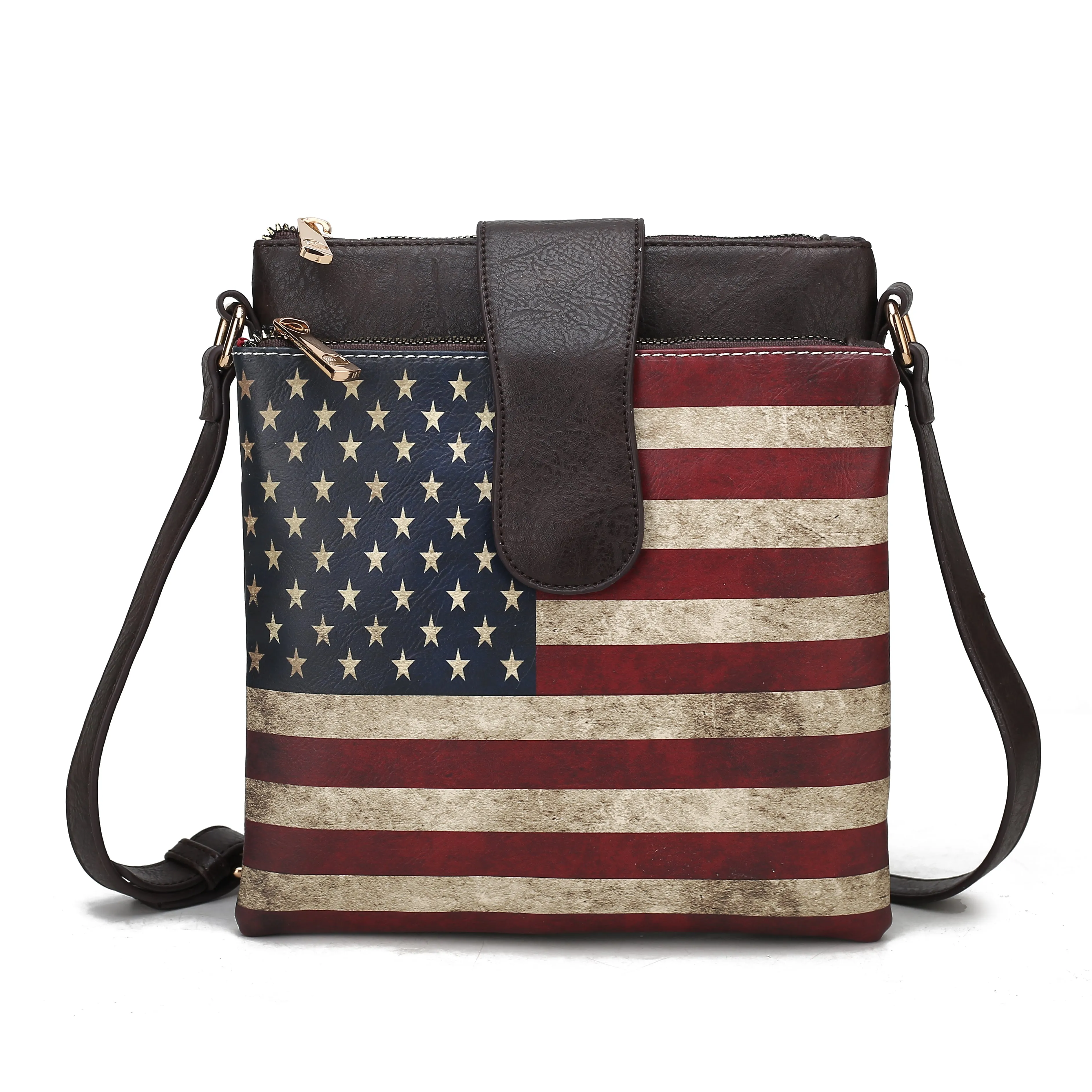 Josephine Printed Flag Crossbody Bag