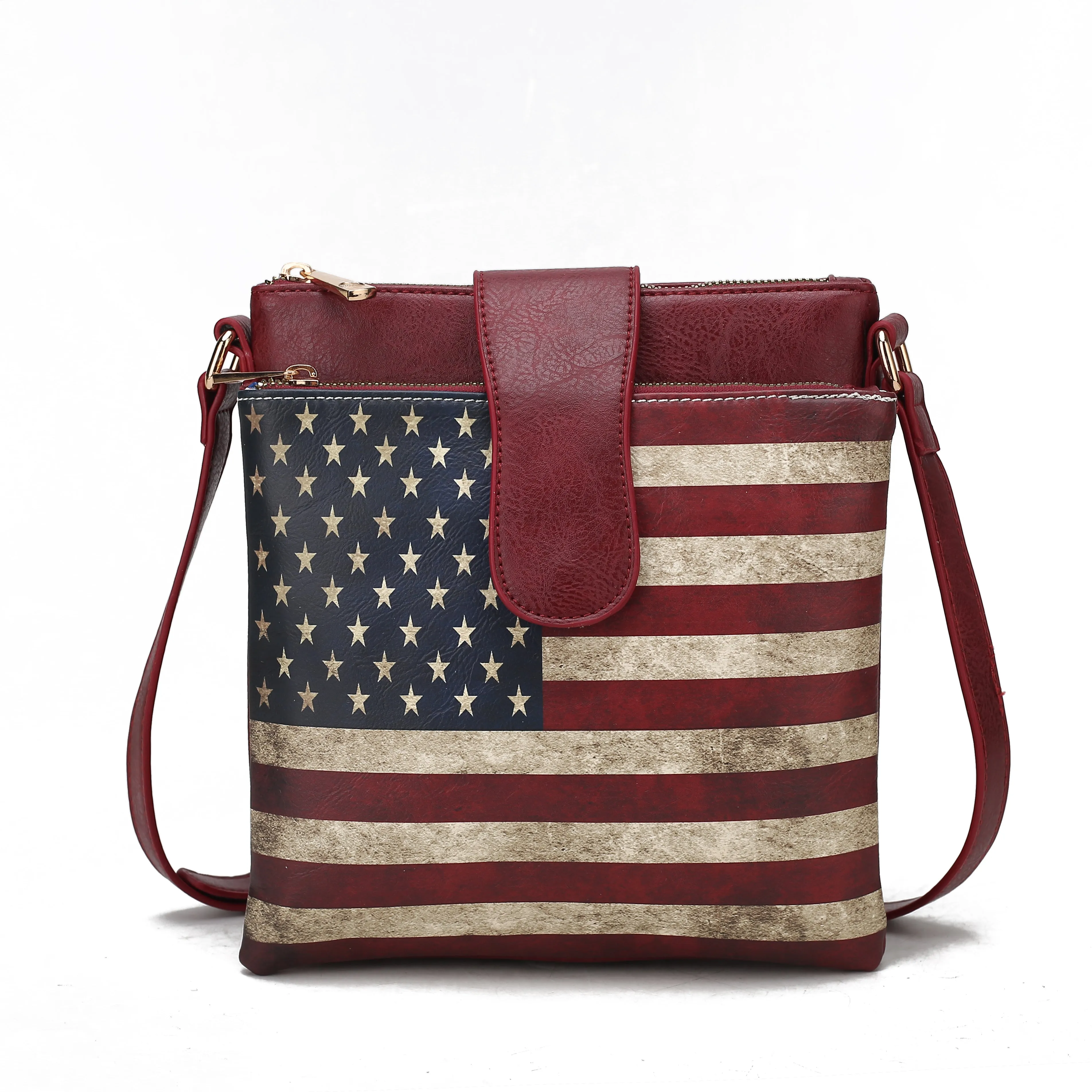 Josephine Printed Flag Crossbody Bag