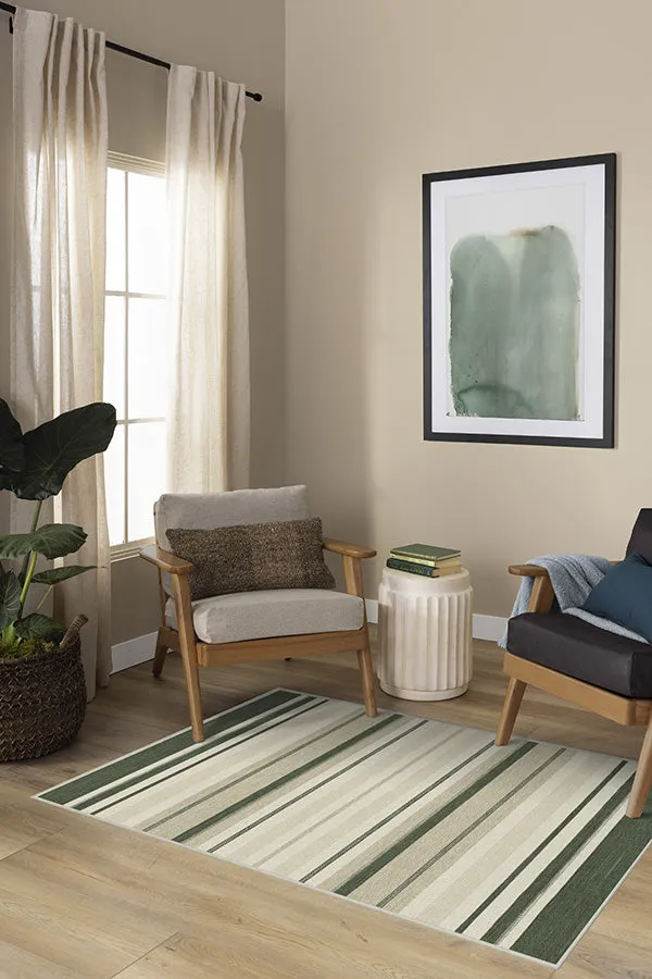 Kesiya Stripe Sage Green Rug