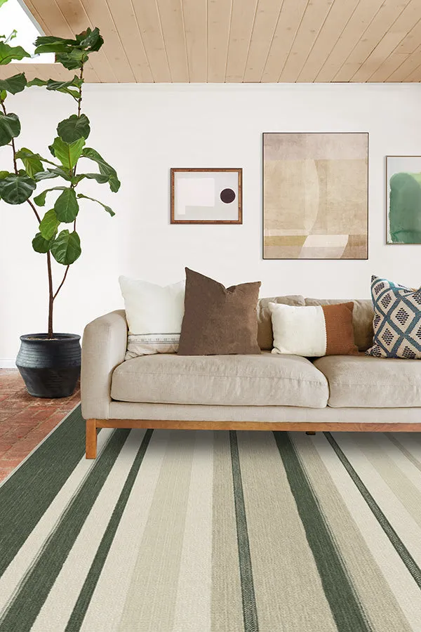Kesiya Stripe Sage Green Rug