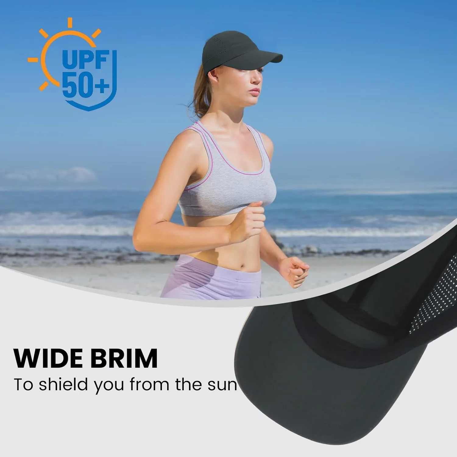 KOPHINOOR Baseball Cap Cooling Hat, Reflective Golf Running Hat for Men Women, Foldable Performance Hat for Outdoors