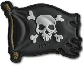 M-Tac Morale Patch Jolly Roger Pirate Flag - PVC Patches for Vest, Backpacks, Hats - Tactical Military Patch with Hook Fastener Backing (Black)