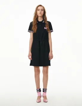 MARK FAST WOMEN EMBROIDERED BADGE CASUAL POLO DRESS WITH ELASTIC WAIST