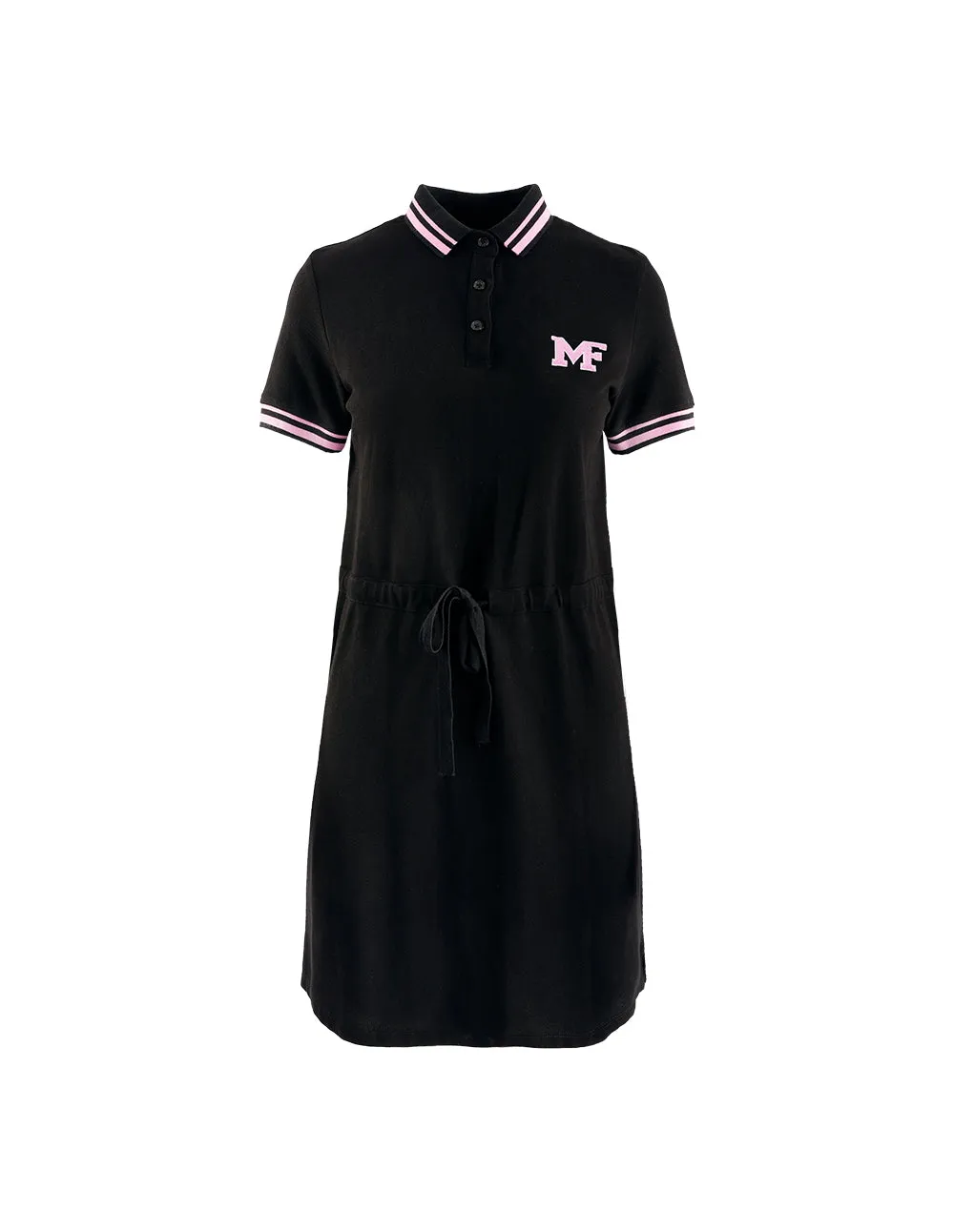 MARK FAST WOMEN EMBROIDERED BADGE CASUAL POLO DRESS WITH ELASTIC WAIST