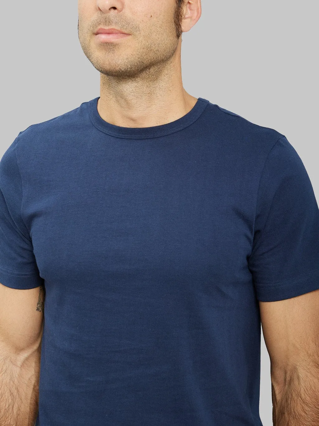 Merz b. Schwanen 1950s 5.5oz Loopwheeled Classic Fit T-Shirt Ink Blue