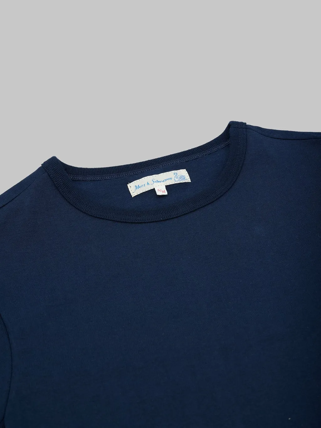 Merz b. Schwanen 1950s 5.5oz Loopwheeled Classic Fit T-Shirt Ink Blue