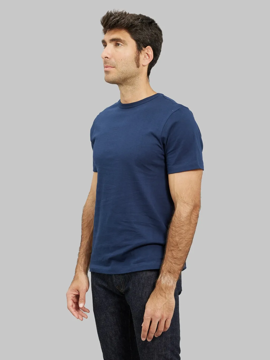 Merz b. Schwanen 1950s 5.5oz Loopwheeled Classic Fit T-Shirt Ink Blue