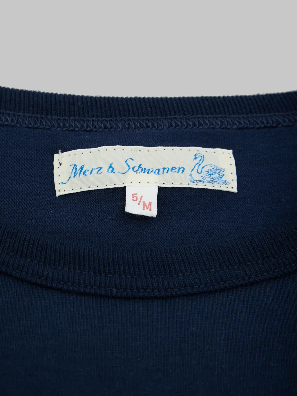 Merz b. Schwanen 1950s 5.5oz Loopwheeled Classic Fit T-Shirt Ink Blue