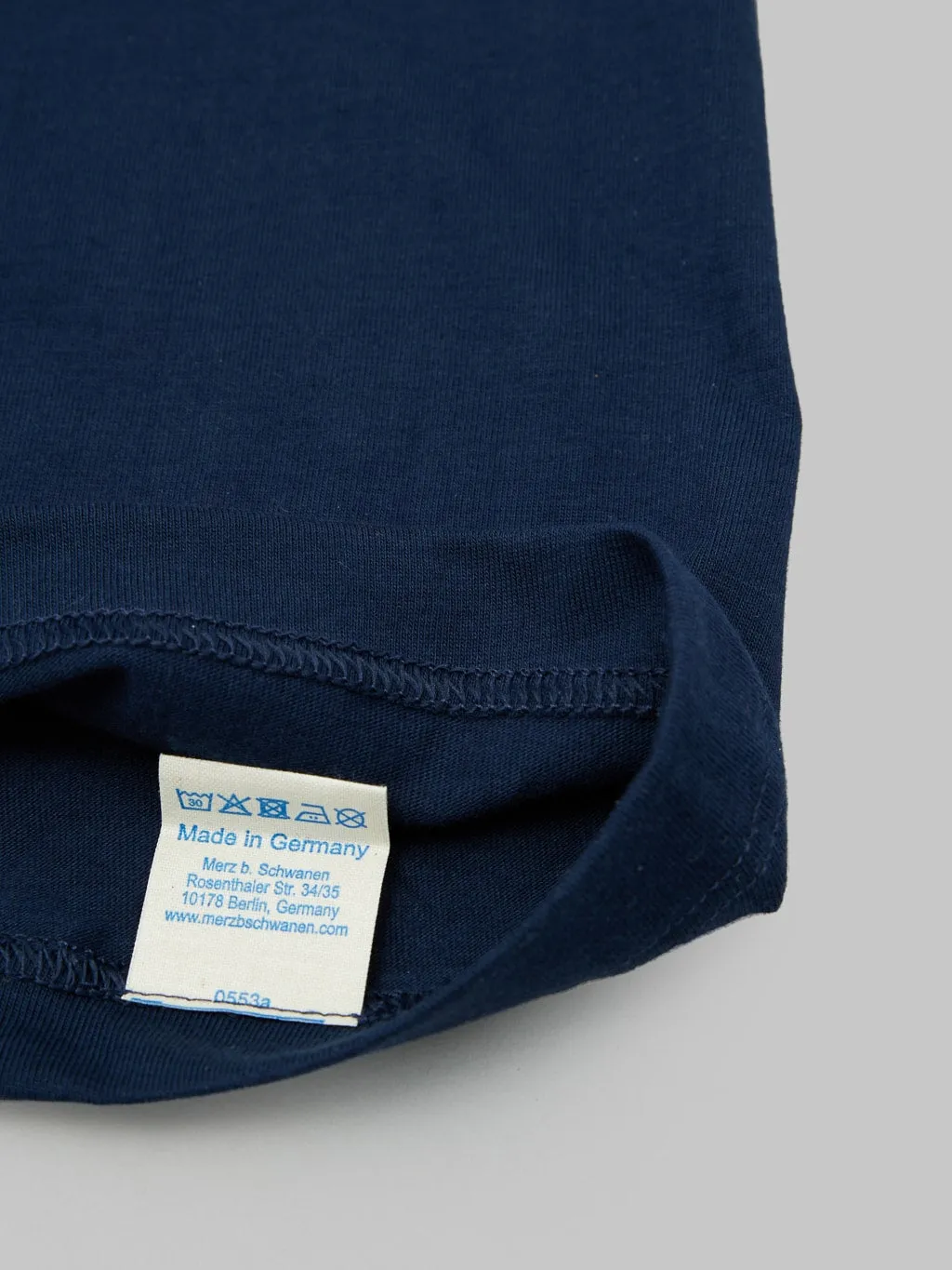 Merz b. Schwanen 1950s 5.5oz Loopwheeled Classic Fit T-Shirt Ink Blue