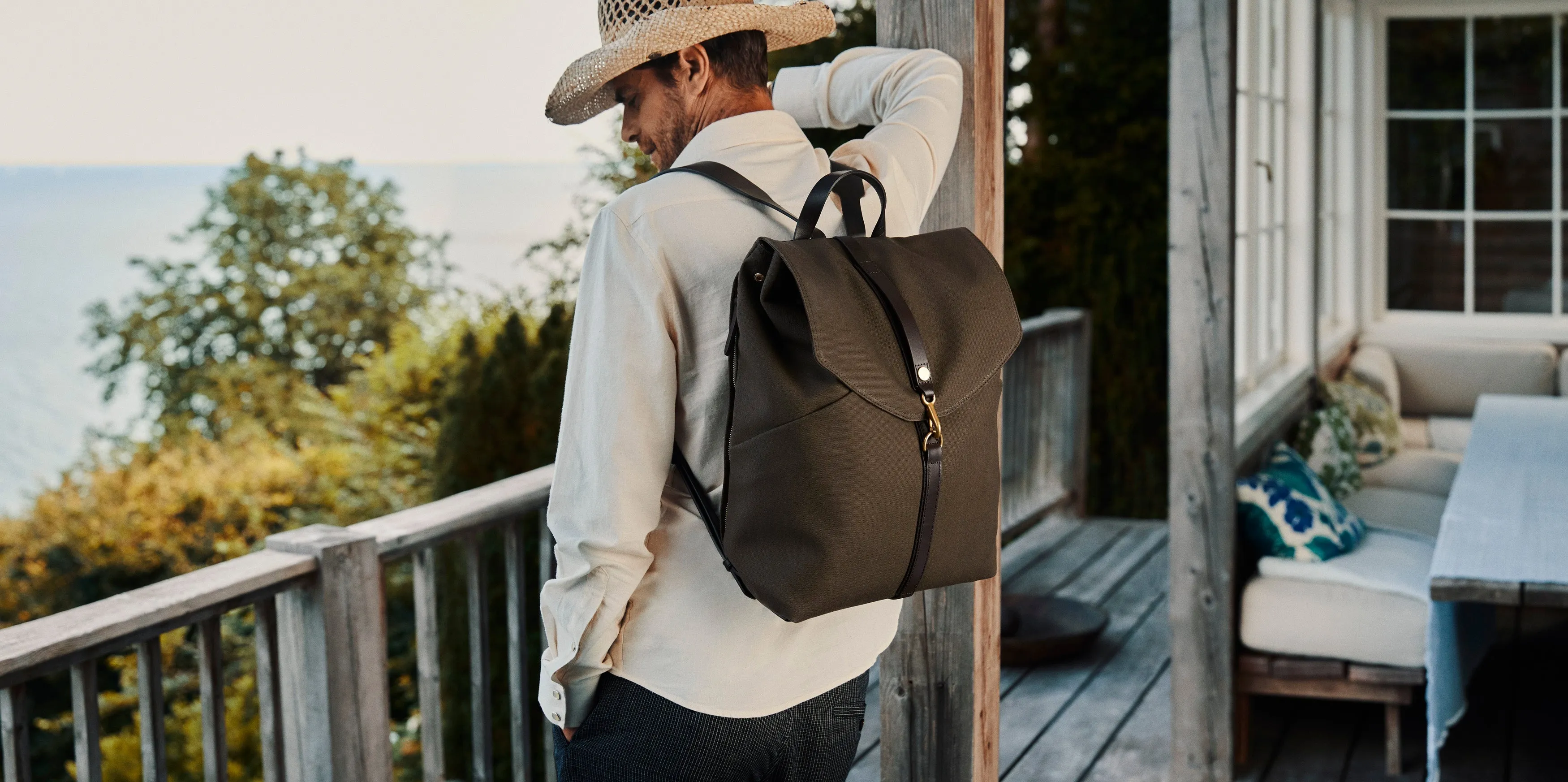 M/S Rucksack - Pioneer Blue/Cuoio