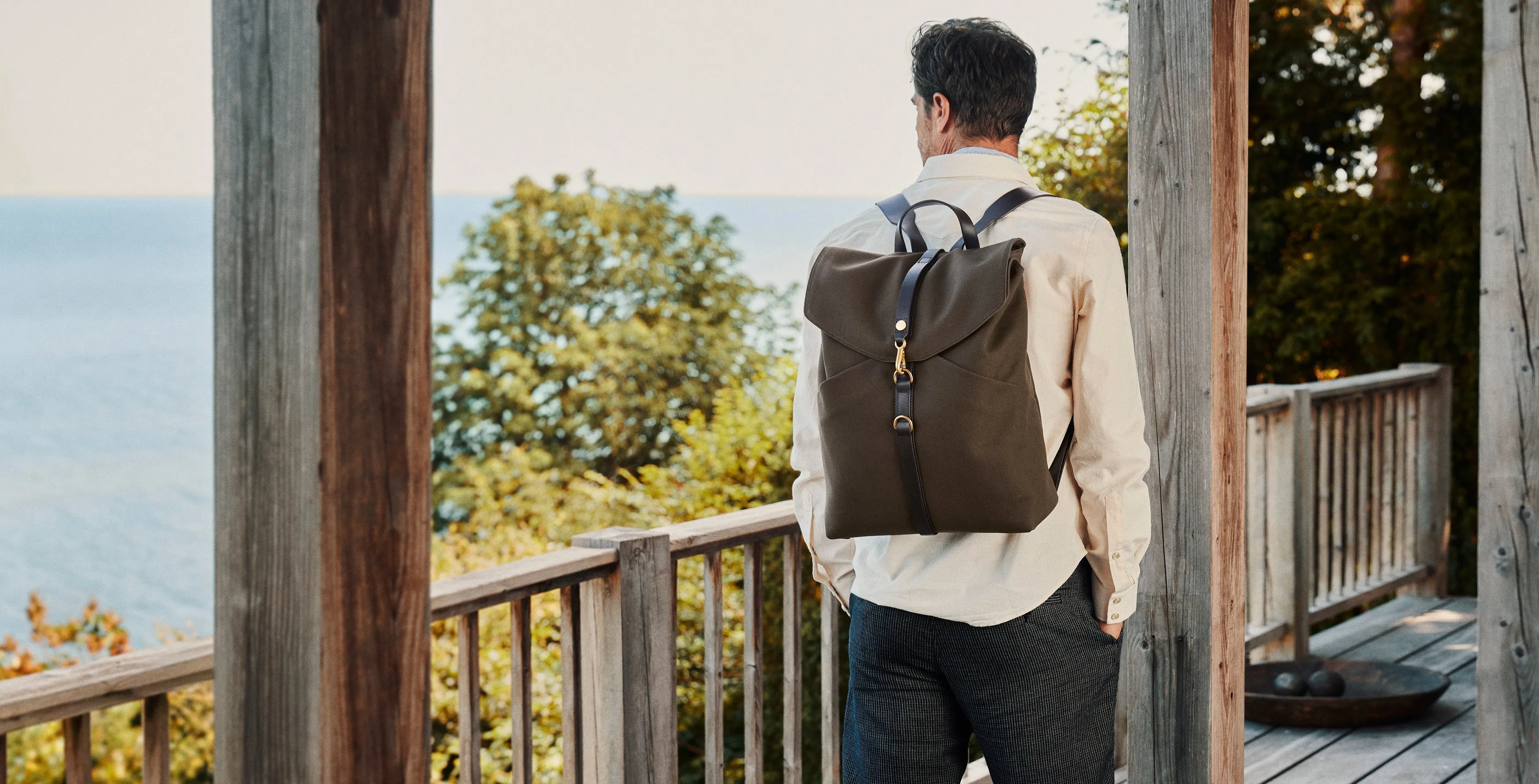 M/S Rucksack - Pioneer Blue/Cuoio