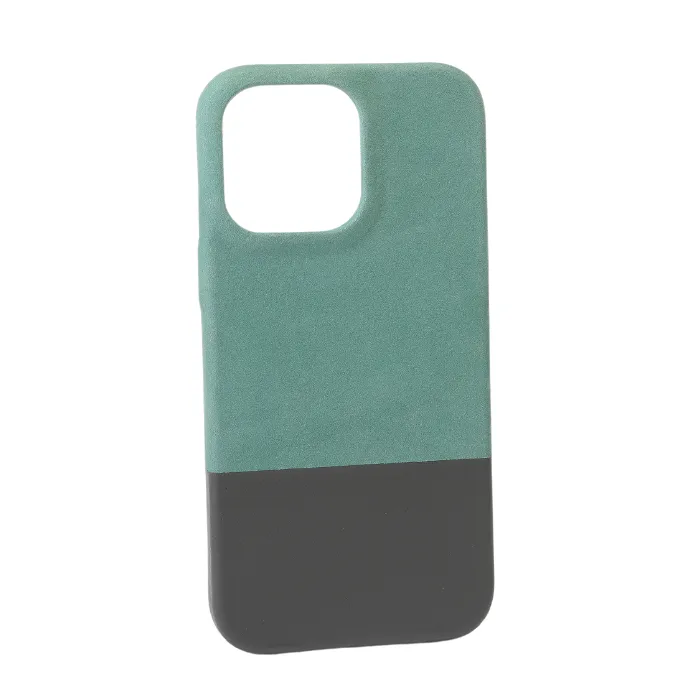 Ocean Blue & Pebble Gray iPhone 14 Pro Max Leather Case with MagSafe