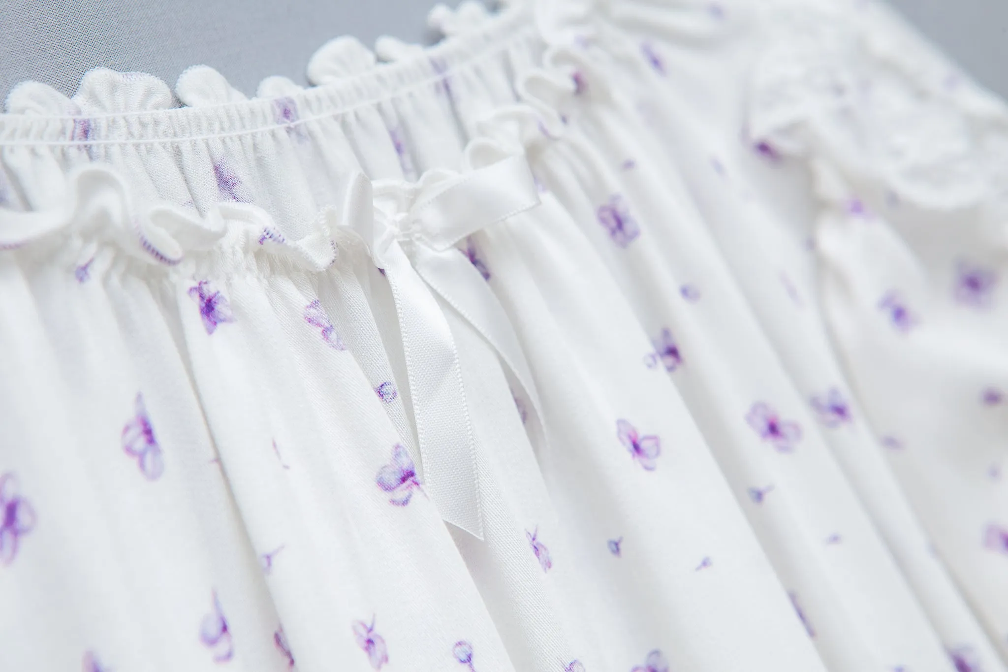 OLIVIA - GIRLS VISCOSE NIGHTDRESS LILAC PRINT