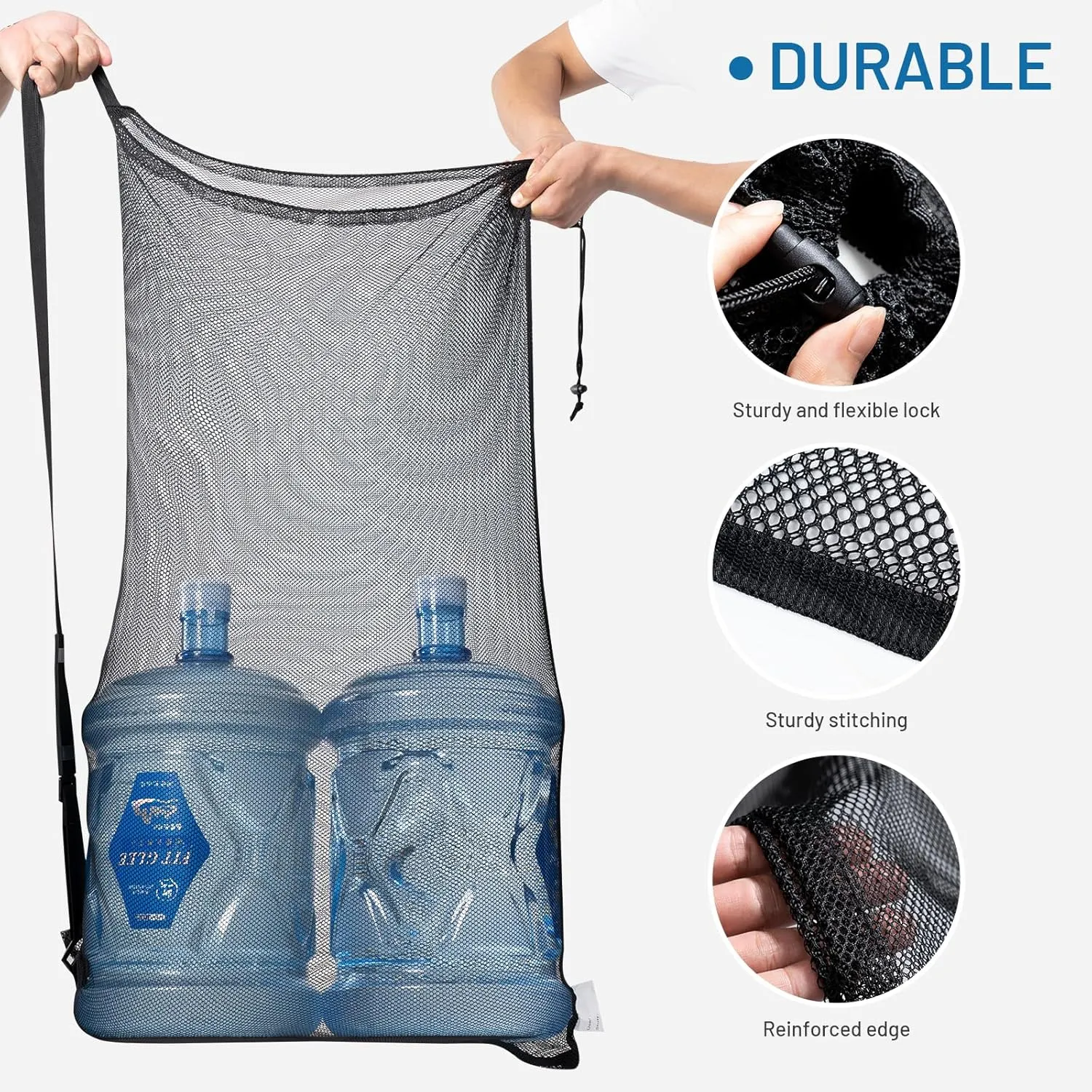 OrgaWise Heavy Duty Mesh Ball Bag,Basketball Bag for Balls,Ball Bags Mesh for Soccer/Volleyball/Football (School/Home/Park/Garage/Beach)