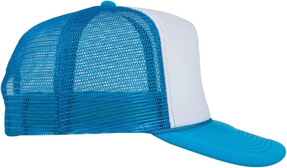OTTO Neon Polyester Foam Front 5 Panel High Crown Mesh Back Trucker Hat