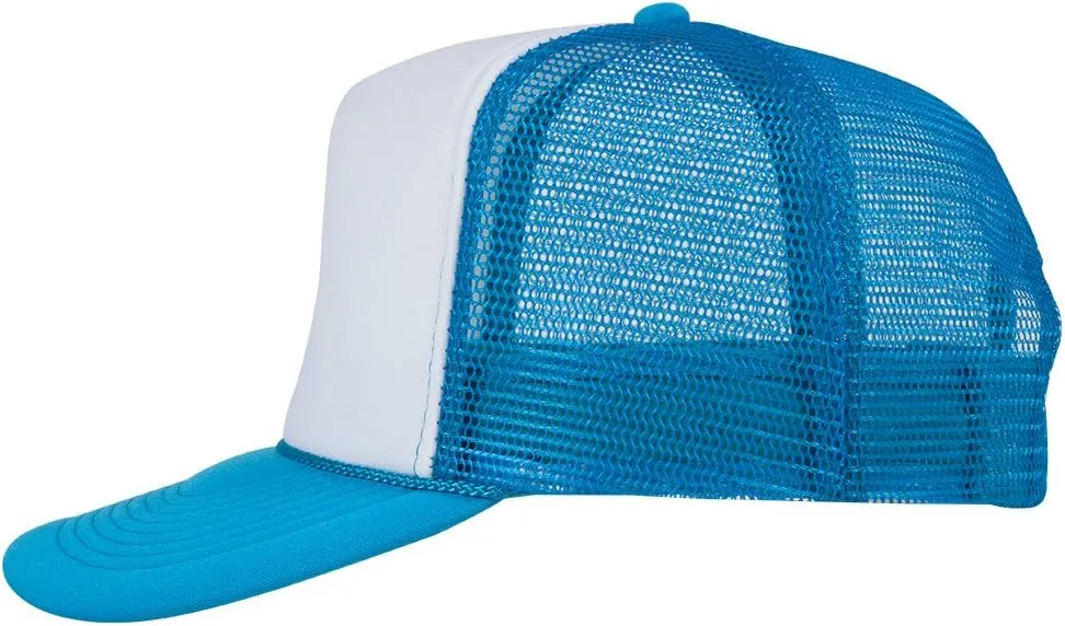 OTTO Neon Polyester Foam Front 5 Panel High Crown Mesh Back Trucker Hat