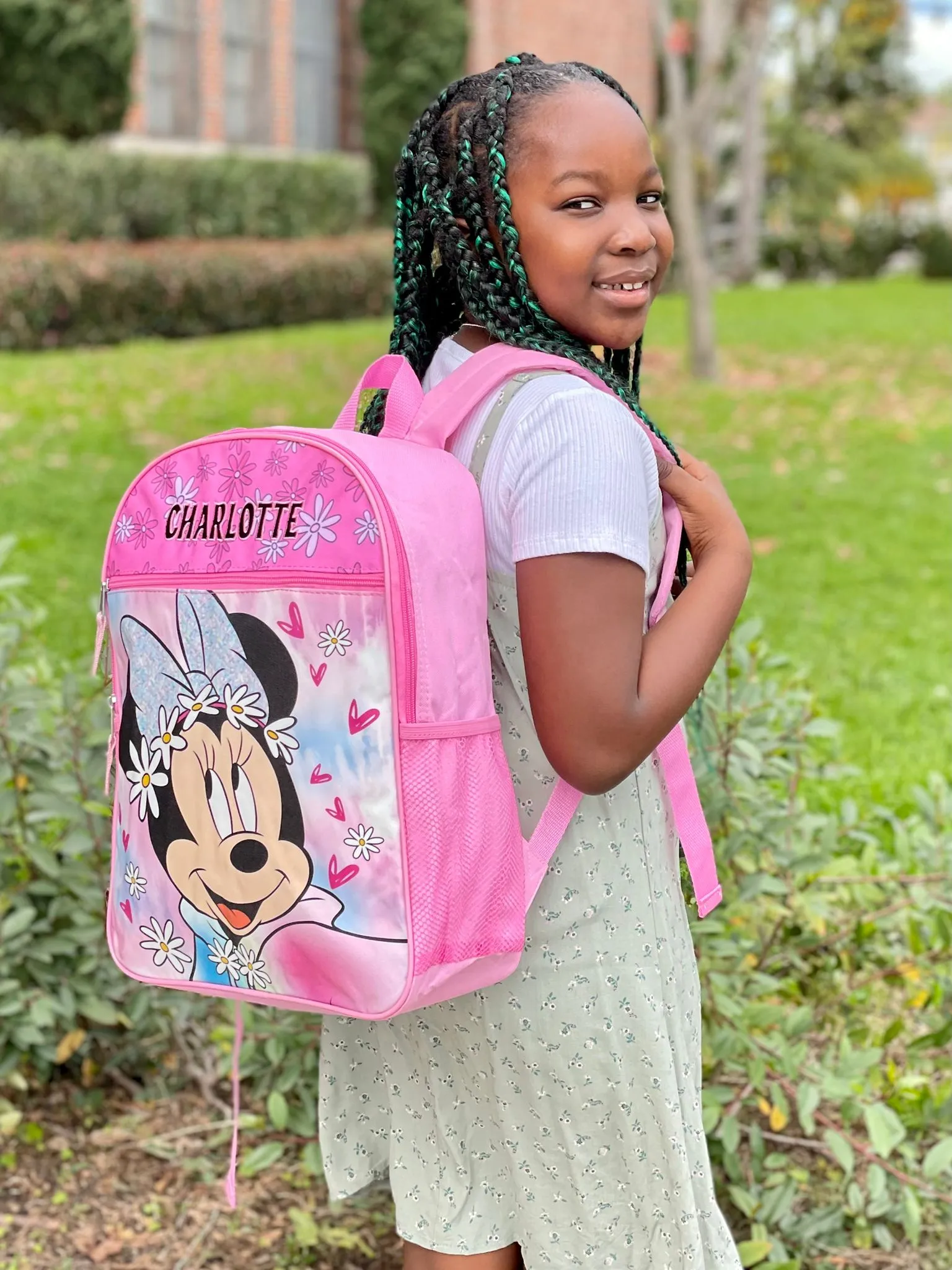 Personalized 16 Inch School Backpack - Minnie Mouse