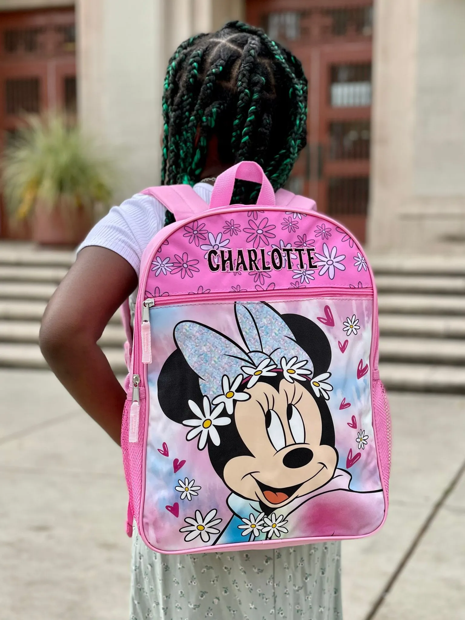 Personalized 16 Inch School Backpack - Minnie Mouse
