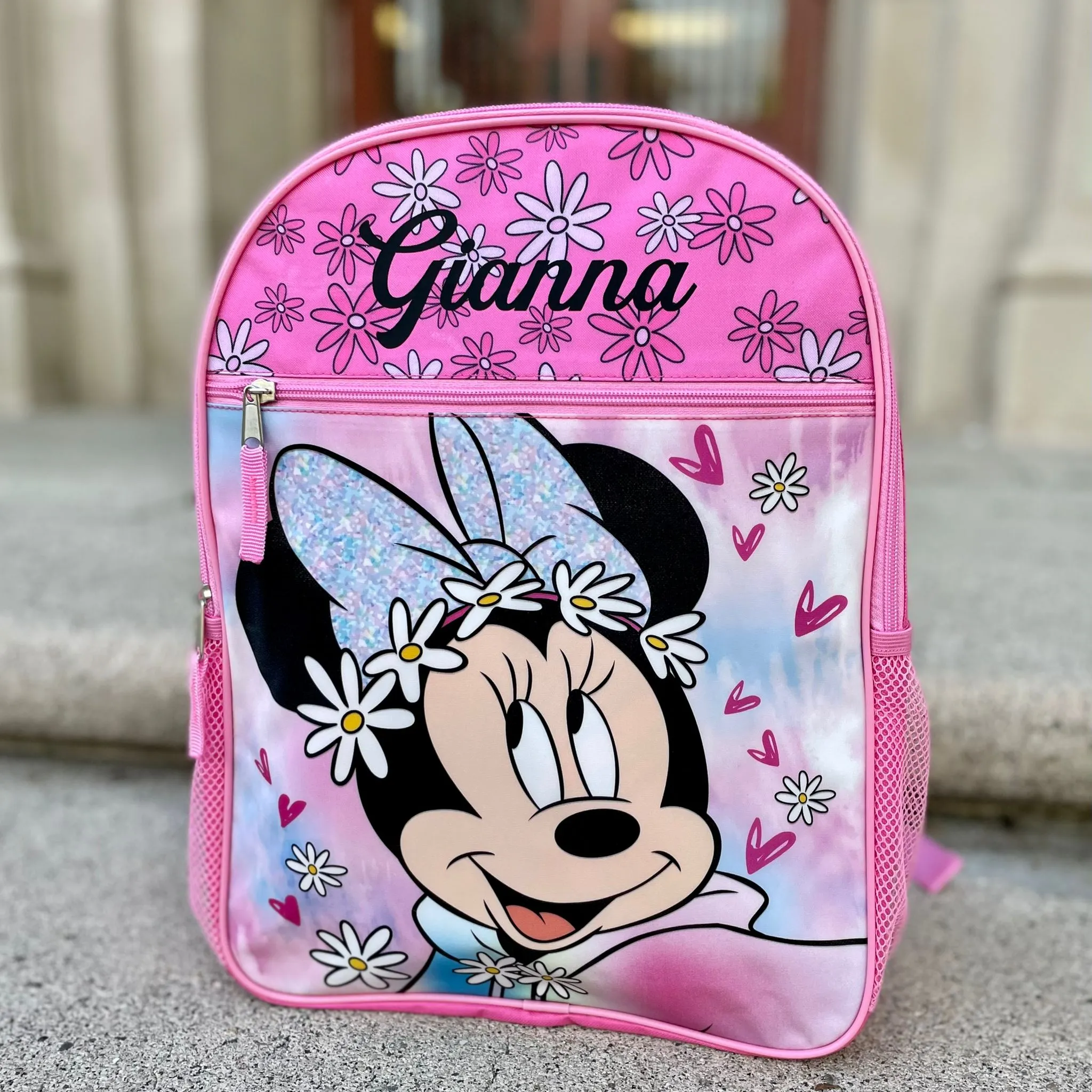 Personalized 16 Inch School Backpack - Minnie Mouse