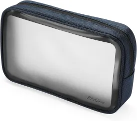 ProCase TSA Approved Travel Toiletry Bag Pouch, Matte Clear Travel Organizer Airport Carry-On Checkpoint Airline Compliant Storage Bag for Toiletries Liquids Creams and Cosmetics -Navy