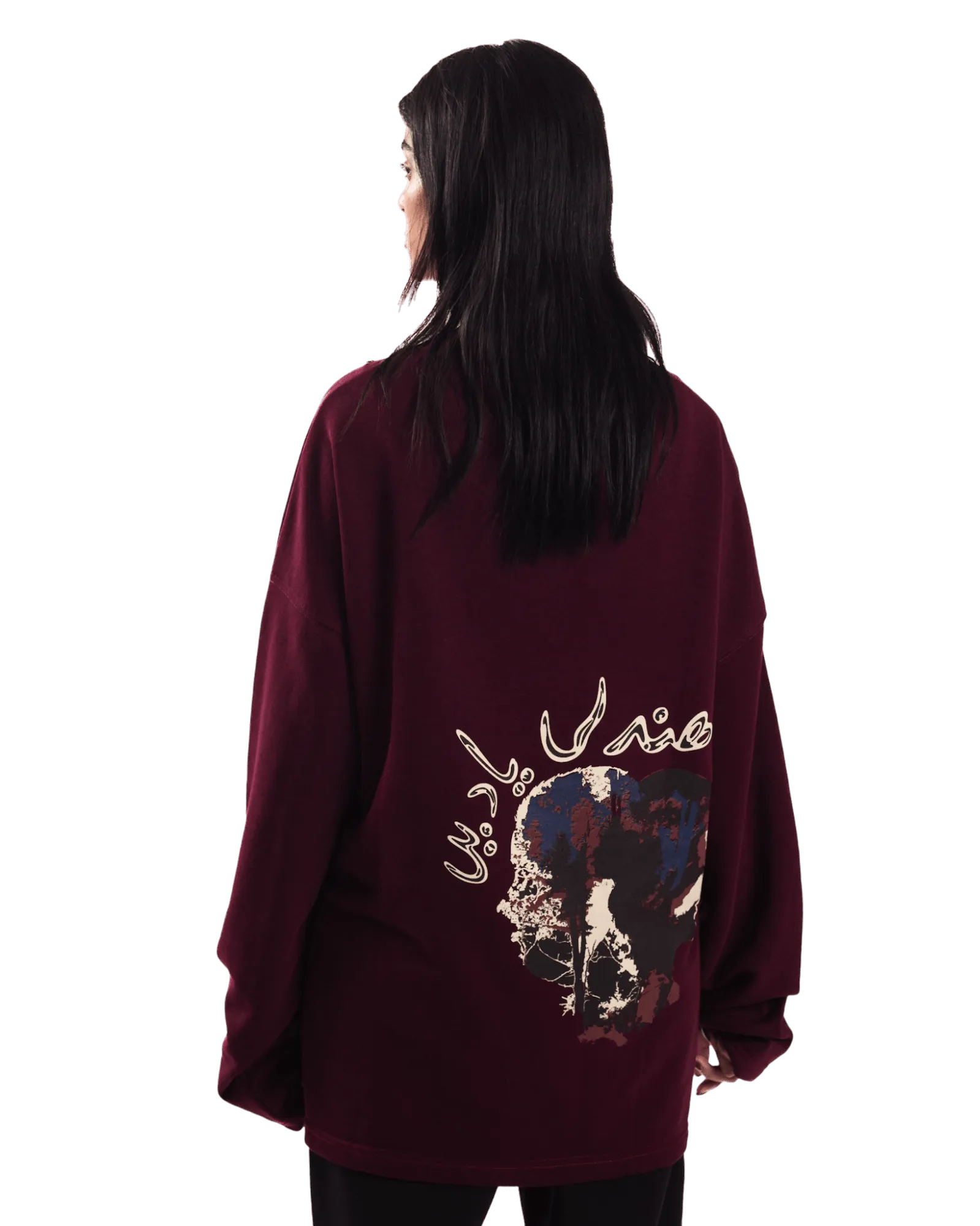 "FOREVER FOREST" MAROON FULL SLEEVE T SHIRT