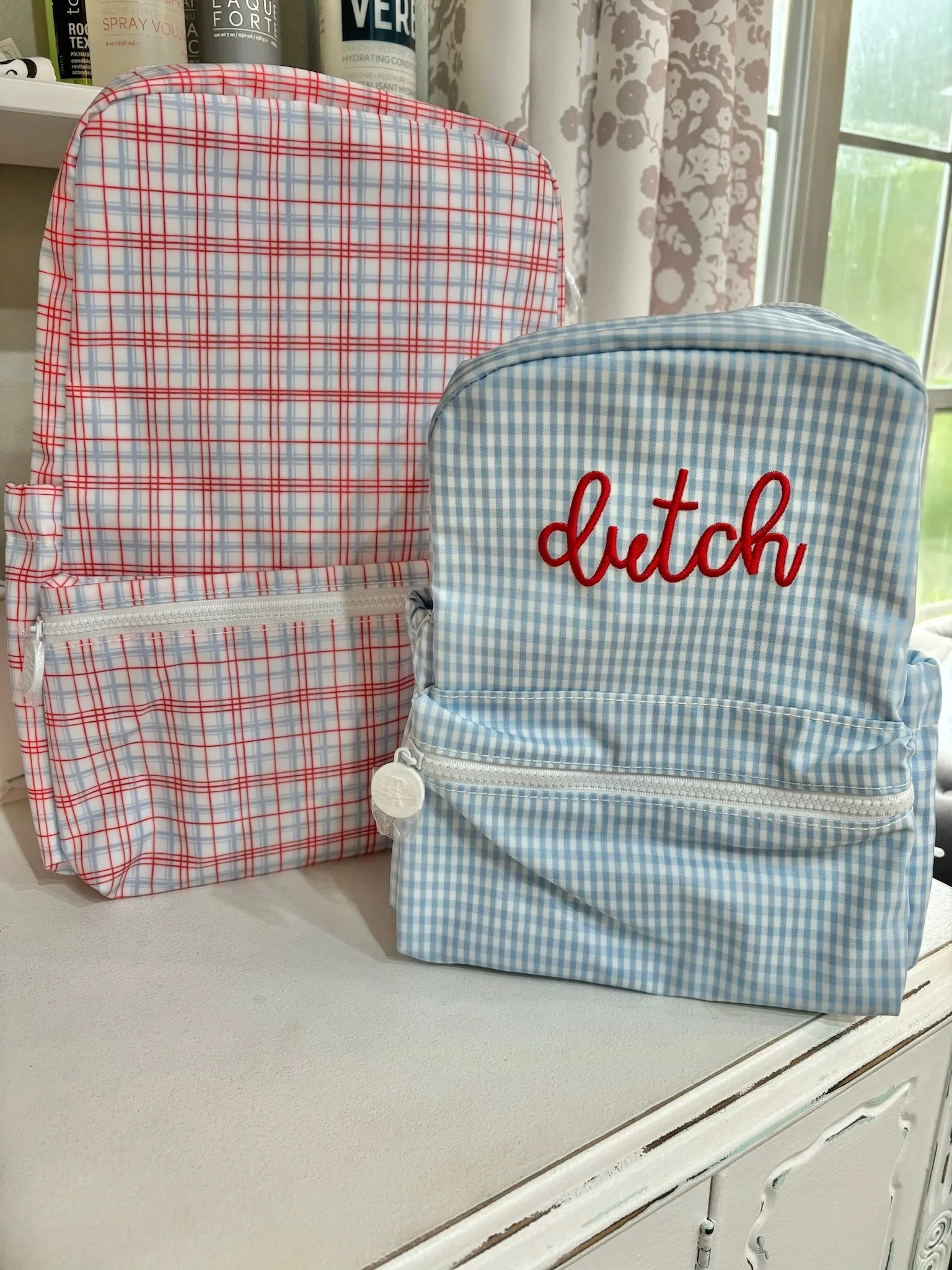 Red Plaid Backpack by TRVL