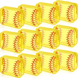 Reginary 12 Pcs Softball Team Gifts Cosmetics Goodie Bag PVC Clear Portable Makeup Bags Organizer 7 x 4.3 x 2.4 '' Waterproof Sport Zippered Toiletry Carry Pouch for Softball Coach Travel Party
