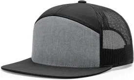 Richardson 168 7-Panel Trucker Hat, Flat Bill Snapback