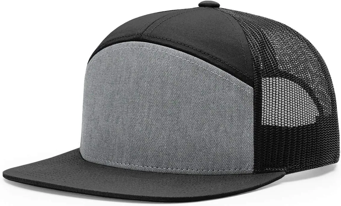 Richardson 168 7-Panel Trucker Hat, Flat Bill Snapback