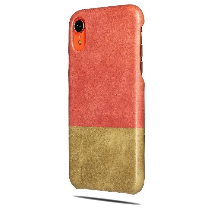 Rosewood Pink & Sage Green iPhone XR Leather Case
