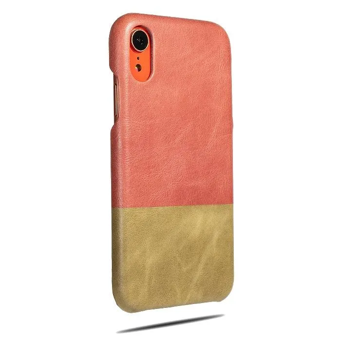 Rosewood Pink & Sage Green iPhone XR Leather Case
