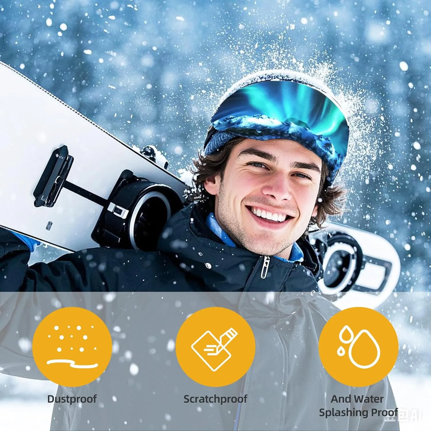 Ski Goggle Cover Sleeve, Snowboard Goggles Microfiber Protective Lens Scratch Dust Protection for Alpine Touring
