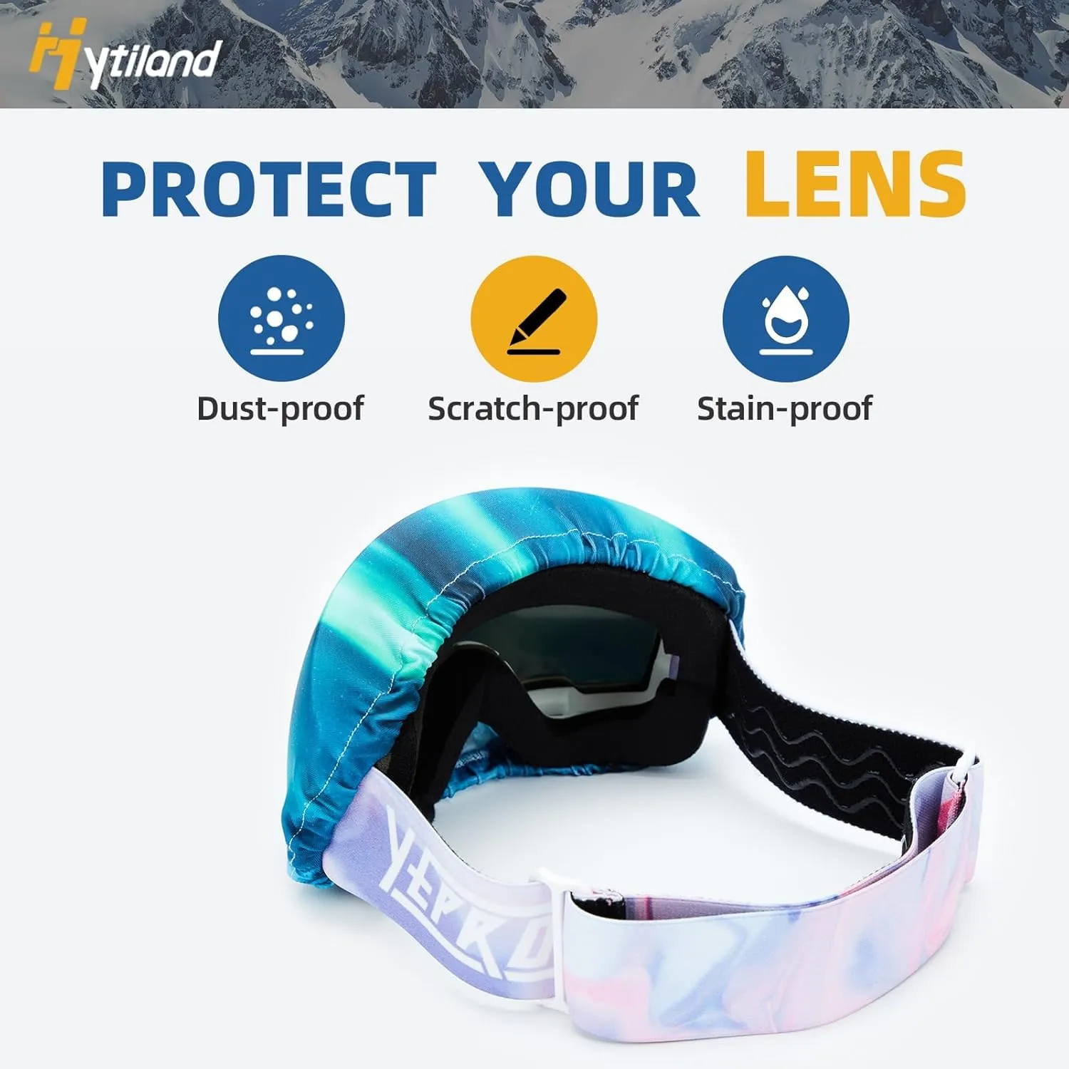 Ski Goggle Cover Sleeve, Snowboard Goggles Microfiber Protective Lens Scratch Dust Protection for Alpine Touring
