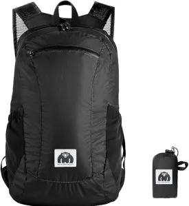 Small Backpack 18L Lightweight Packable Backpack for Travel, Airplane Travel Hiking Daypack(Black)