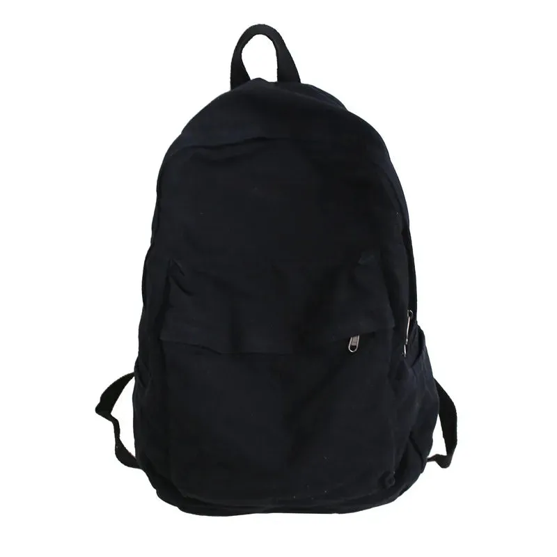 Sohiwoo College Student Fashion Canvas Women Backpack Female Travel Kawaii Rucksack Ladies Backpack Solid Color School Bag Mochilas