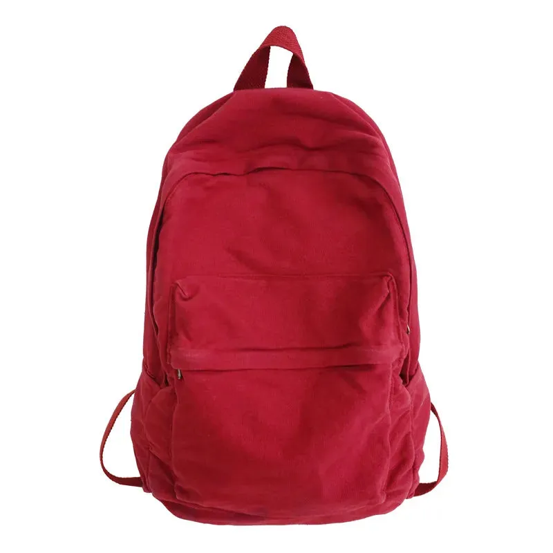 Sohiwoo College Student Fashion Canvas Women Backpack Female Travel Kawaii Rucksack Ladies Backpack Solid Color School Bag Mochilas