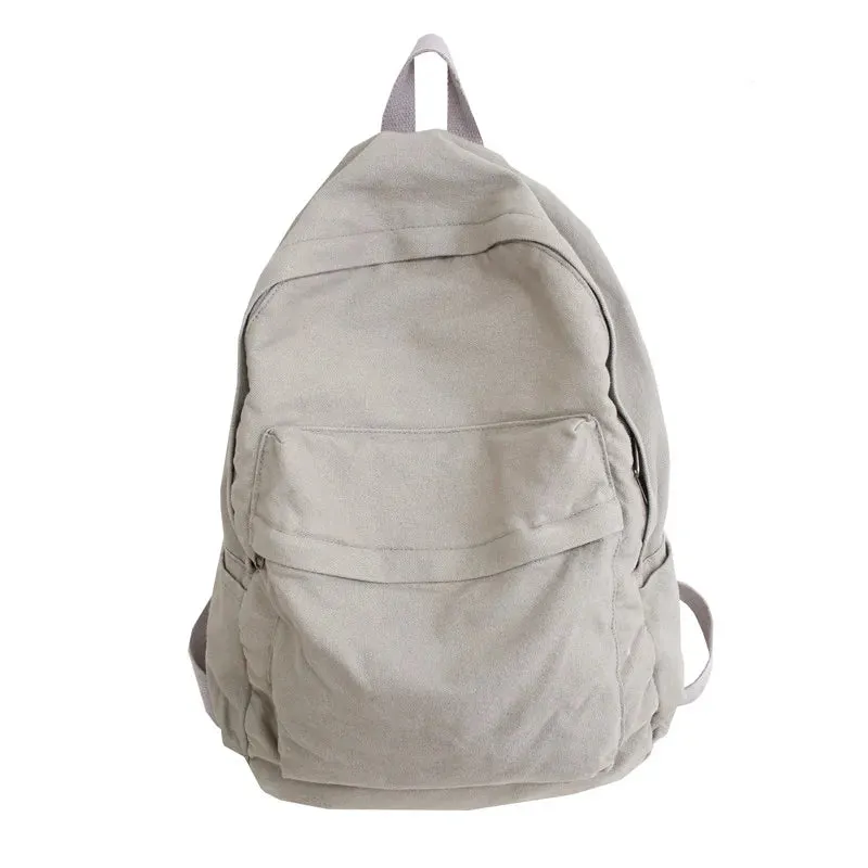 Sohiwoo College Student Fashion Canvas Women Backpack Female Travel Kawaii Rucksack Ladies Backpack Solid Color School Bag Mochilas