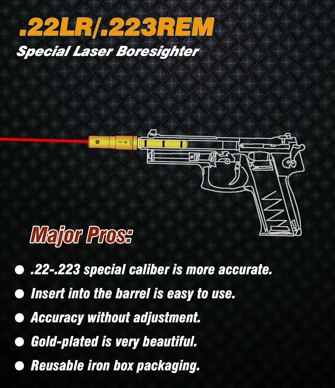Special Laser Boresighter End Barrel Laser Bore Sight Accurately and Easy to Fit Revolvers Pistols Rifle and Air Guns