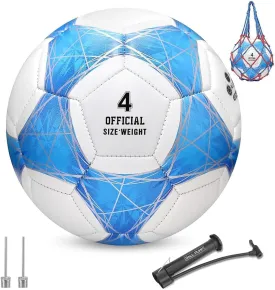 STEEFAN Teal/Blue/Pink Soccer Ball Size 4 for Kids Outdoor Play,Color Change Soccer Official Ball with Needles and Air Pump,Gift Idea for Kid Teen Boy Girl Junior Women,Indoor Outdoor Game Soccer Ball