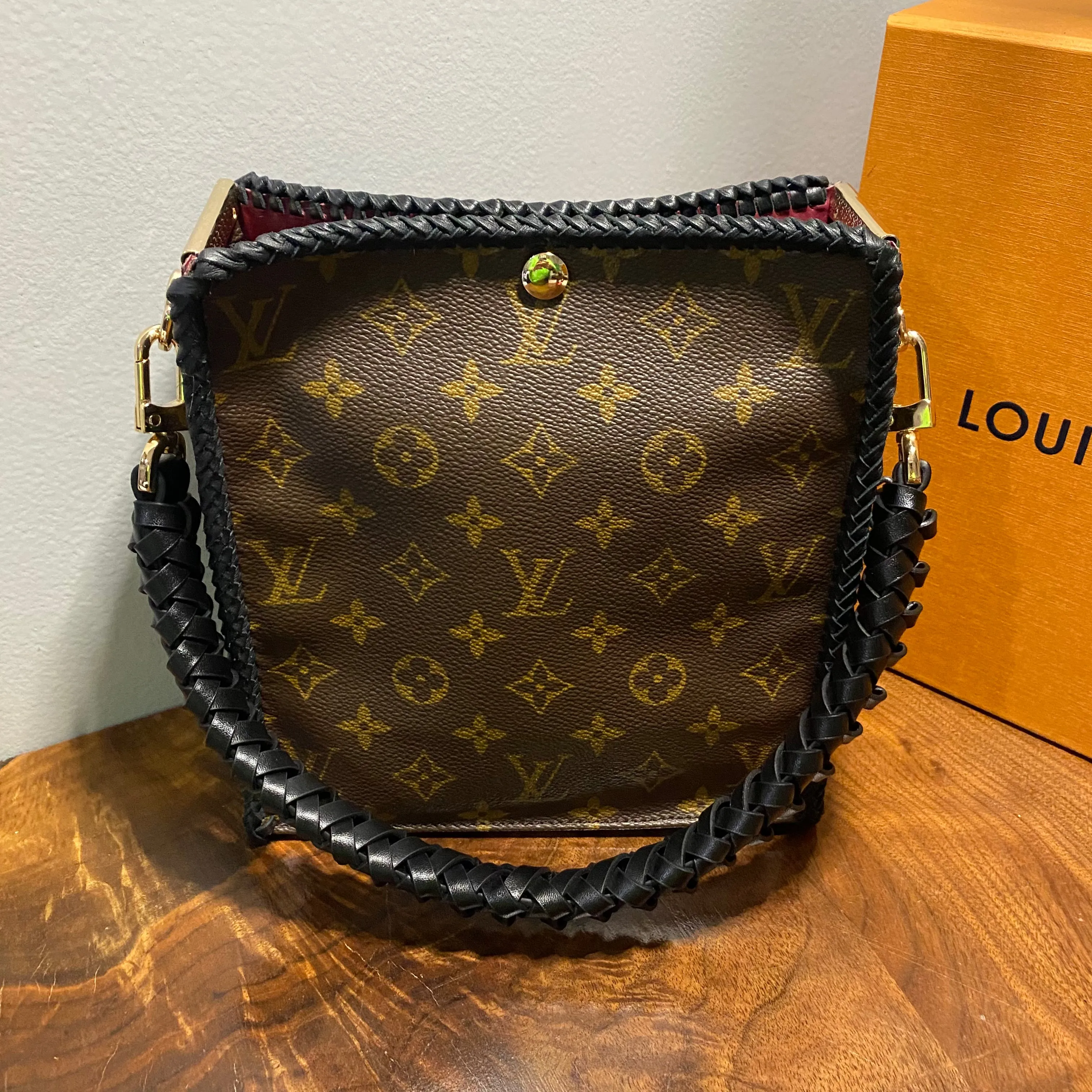 The Stork Crossbody Tote in Black Monogram