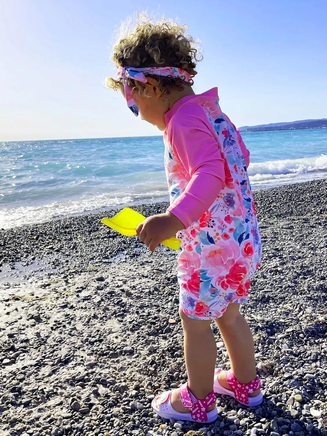 Toddler Baby Girls Swimsuit Long Sleeve Bathing Suit UPF 50  Rash Guard One Piece Zipper Swimwear 6 Months-4 Years