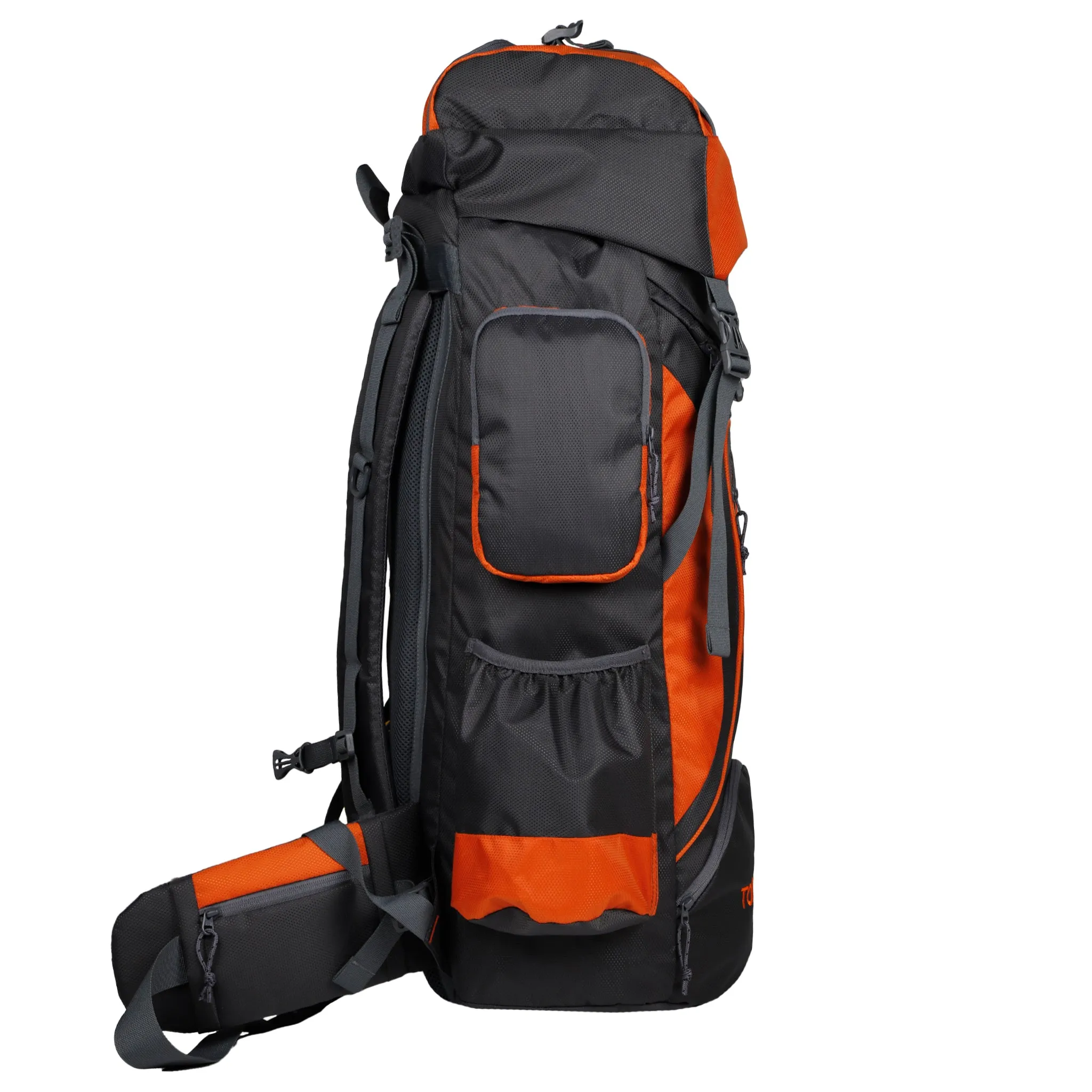 Tomahawk 75L Grey Orange Rucksack with raincover