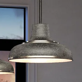 UEX2480 Urban Loft Pendant 9''H x 16''W, Polished Nickel & Sheen Gray Finish, Shelton Collection