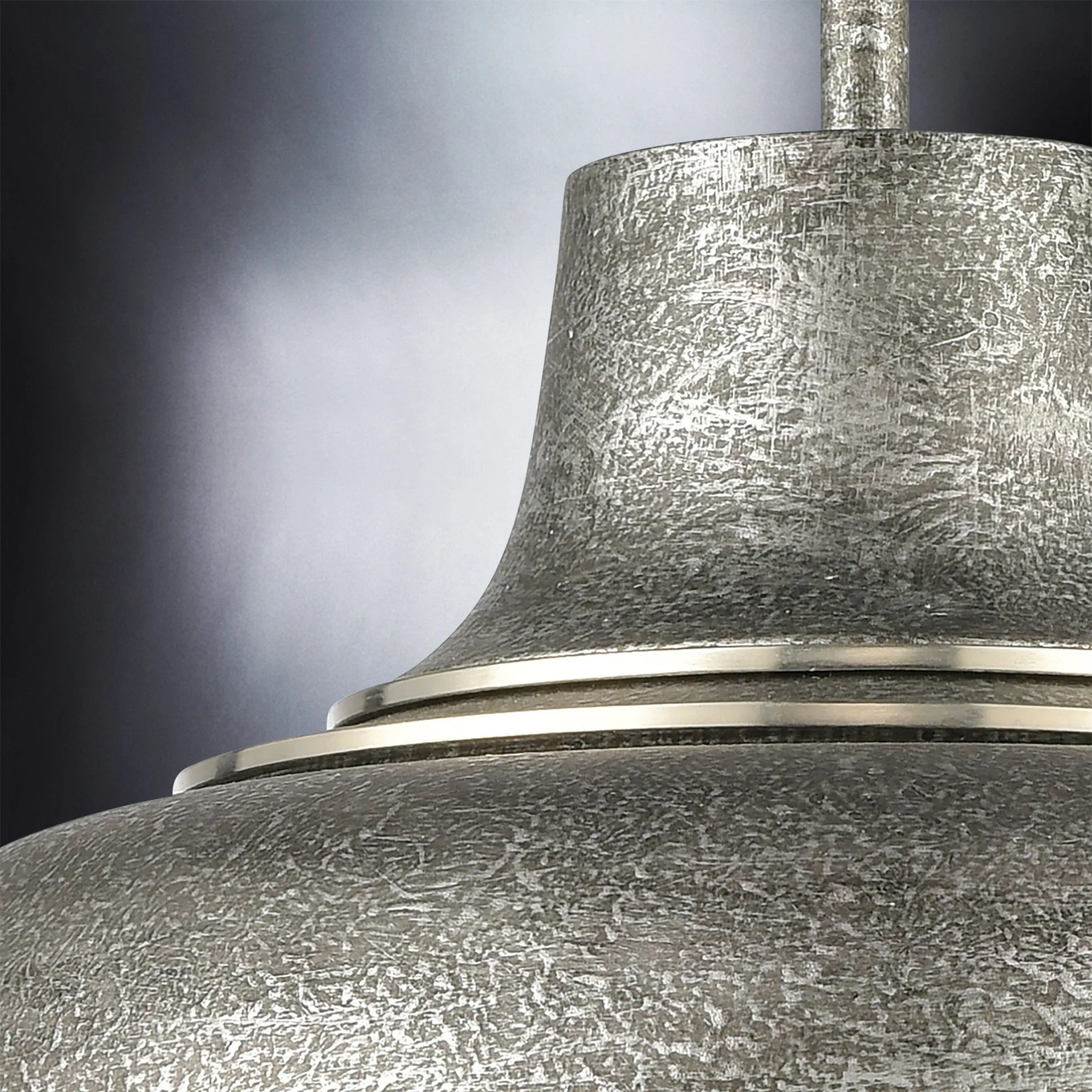 UEX2480 Urban Loft Pendant 9''H x 16''W, Polished Nickel & Sheen Gray Finish, Shelton Collection